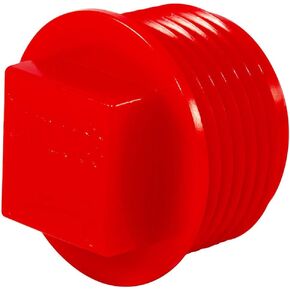 Caplugs P-48 P Series – Plastic Threaded Plug for NPT/NPS Pipe Fittings, 500 Pack, Red HD-PE, Thread Size NPT 1/2" Tapered & Straight, Temporary Seals, Thread Protection, Leak Prevention (99191154)