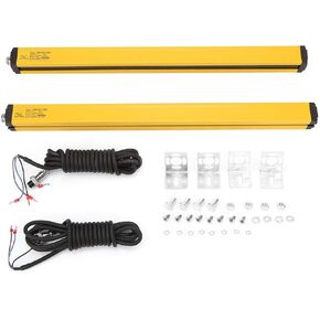 DC24V NPN-NC Safety Grating Infrared Photoelectric Sensor 2 Optional 10 Beams BEM1040-30NB/12 Beams BEM1240-30NB Yellow(10 Beams BEM1040-30NB)