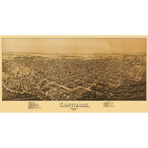 Posterazzi PDXMOCA0002LARGE Carthage Missouri 1891 Fowler Poster Print, 36 x 18, Multicolor