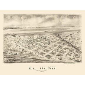 Posterazzi PDXOKEL0001LARGE El Reno Oklahoma 1891 Fowler Poster Print, 36 x 24, Multicolor