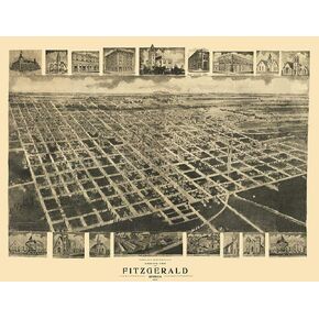 Posterazzi PDXGAFI0001LARGE Fitzgerald Georgia 1908 Fowler Poster Print, 36 x 24, Multicolor