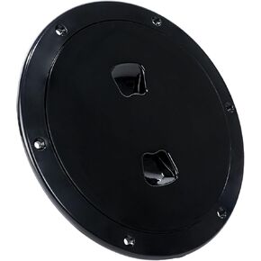 Five Oceans Boat Hatch, Marine Access Hatch, Round Inspection Deck Plate Hatch with Detachable Cover, UV Resistant ABS Black Plastic, for Pontoon, Fishing Boat, Bass Boat, Yacht, Sailboat