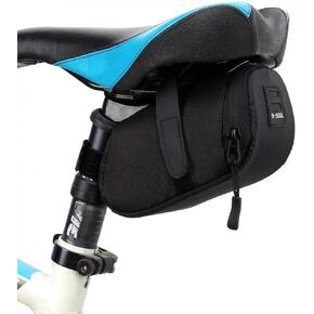Dioche Bike Seat Bag, 3D Shell, Super Light, Cycling Storage Bag for Fun Riding(Black), Under-seat Strap-On Pouch, 0.75L, Bicycle