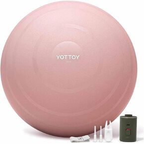 YOTTOY Exercise Ball with Electric Air Pump, Anti-Burst Yoga Ball for Pregnancy,Extra Thick Workout Ball