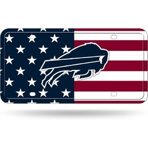 Rico Industries NFL Football Buffalo Bills USA Metal Auto Tag 6" x 12" - Great for Truck/Car/SUV