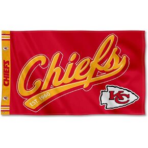 WinCraft Kansas City Chiefs Script Logo Premium Flag