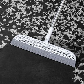 Magic Broom Floor Squeegee Pet Hair Remover, Silicone Squeegee Broom for Floor, 51.77" Long Handle Squeegee for Carpet, Bathroom Tile, Hardwood, Fur,Garage, Liquid Spills, Fine dust