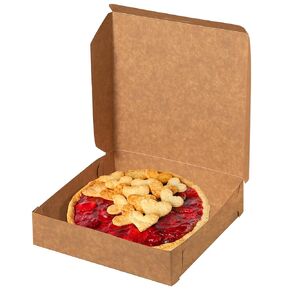 Fit Meal Prep [25 Pack Pie Boxes 10x10x2.5 Kraft Square Bakery Boxes for Cookies, Cheesecake, Chocolate Covered Strawberries, Dessert Brown Paper Cardboard Sweet Boxes for Treats