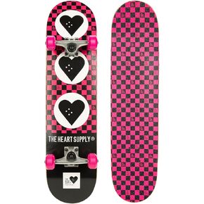 Complete Skateboard Team Checkerboard 31.35" x 8.0" 7-Ply Maple Blend Construction Full concave, 54mm Wheels, Max Weight 220lbs