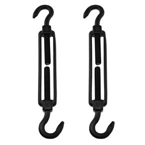2PCS M6 Stainless Steel Screw Hooks Wire Rope Wire Rope Tightener Tighten Chain Rope Swivel Buckle Tension Hook Eye Adjustable Stretch for Climbing Plants Garden Wire Hooks Black