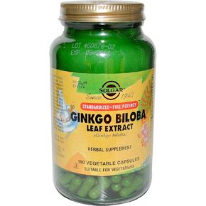 Solgar - Standardized Full Potency Ginkgo - 180 vegetable capsules