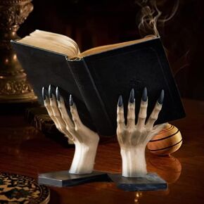 2pcs Decorative Halloween Bookends, Gothic Home Decor Bookends for Shelves, Unique Scary Monster Hand Book Ends to Hold Books for Home Office Desktop,Spooky Halloween Room Decor