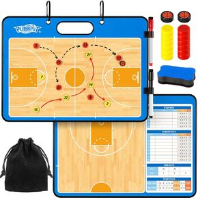 Coaches Clipboard,Magnetic Coach Board with Double-Sided Dry Erase Marker Full and Half Court Coaching Board for Baseketball,Soccer,Football, Lineup White Board with Marker for Coaches Gift