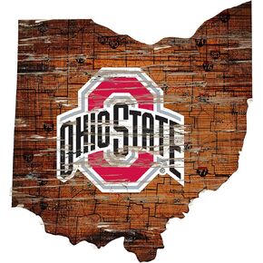 Fan Creations NCAA Ohio State Buckeyes Unisex Ohio State University Mini Roadmap State Sign, Team Color, 12 inch