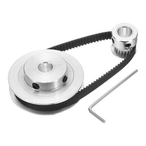 uxcell GT-2 Synchronous Wheel 20&60 Teeth 8mm Bore, Aluminum Alloy Timing Pulley Wheel with 1Pcs Length 200mm Width 6mm Belt for 3D Printer, CNC Machine (20-60T-8B-6)