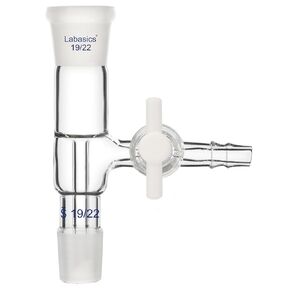 Vacuum Take Off Adapter, Borosilicate Glass Vertical Take Off Adapter with PTFE Stopcock, Standard 24/40 Joint