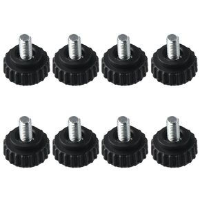 FEIYING Thumb Screws 8pcs M6 x 10mm Thread Length Screw,Durable Black Clamping Knobs Grip Thumb Screw Male Knurled Thumb Screws Furniture