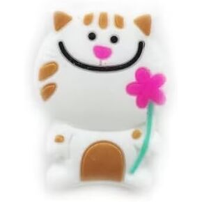 White Kitten Tennis Racket Vibration Dampener Soft Silicon Racket Dampener Cartoon Shape Tennis Racquet Shock Absorbers Tennis Racket for Racquetball