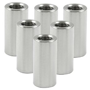 6 Pcs M8 Round Connector Nuts - Stainless Steel Coupling Nut for Secure Connections (25mm/1 inch Length, 12mm/0.47 inch Outside Diameter)
