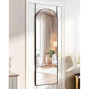 Full Length Door Mirror, Mirror Full Length Door Hanging, Over The Door Mirror, 48"x14" Bathroom Gold Door Mirror, Long Mirror for Bedroom Living Room(Gold)