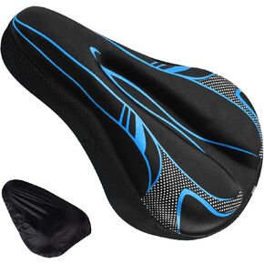 Jianlida Padded Gel Bike Seat Cover, Compatible with Peloton, Adjustable for Men & Womens Comfort on Stationary Exercise, Mountain and Road Bicycle Seats