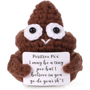 Funny Positive Potato, 2.6" Creative Cute Pocket Hug Crochet Heart Positive Emotional Doll Good Luck Gifts Positive Love Tiny Butt Potato Knitted for Birthday Gift Party Decoration Encouragement