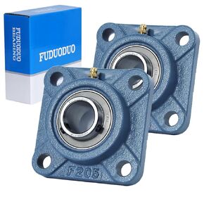2 PCS Heavy Duty Pillow Block Mounted Ball Bearings 0.98 Inch Bore Solid Cast Iron Base UCF205-16 Pillow Bearings with Screw Lock Self Aligning Mounted Pillow Bearings