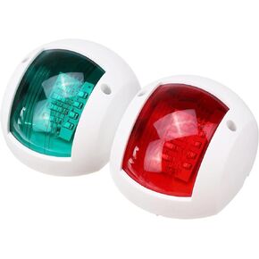 Pair of Boat navigation lights LED,MARINE LED Navigation Side Bow Lights Waterproof Running Lights For Marine Yacht Position Light Red & Green Parking Lamp (White)