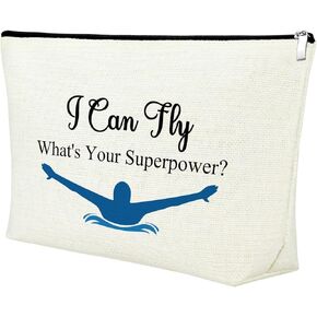 Swim Lover Gifts for Swimmer Girls Makeup Bag Swimmer Gift Funny Swimming Gifts for Swimming Team Swim Coach Gift Cosmetic Bag Swim Teacher Gifts Birthday Gifts for Swimmer Travel Makeup Pouch
