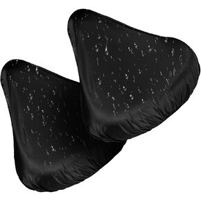 Waterproof Bike Seat Cover, 2 PCS Bike Seat Rain Cover with Drawstring, Bicycle Seat Cover Bike Seat Sun & Dust Protector Bike Rain Cover Accessories for Women Men City/Mountain (Black)