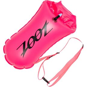 Zoot Ultra Swim Safety Buoy & Dry Bag, High-Visibility Open-Water Safety Floatation Device with Storage for Long-Distance Swimming Training Sessions (15L) - Neon Orange - 15L