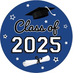 Green and Gold Graduation Party Favors Stickers, Class of 2025 Graduation Envelope Seals, Candy Stickers - 40 Count