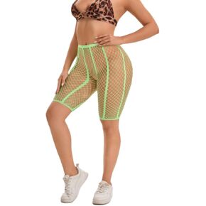 Women's Fishnet Shorts Sexy Mesh Hot Short High-Waisted Bottoms Clubwear Festival Fishnets Shorts