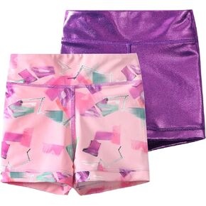 Girls Gymnastics Shorts for Dance Tumbling Volleyball Spandex Athletic Shorts 2 Pack