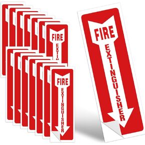 Fire Extinguisher Signs, 15 Pack 4x12 Inch Fire Extinguisher Signs for Home Business, Strong Self Adhesive Safety Sticker Signs, UV Protected, Weather, Indoor & Outdoor