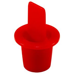 Caplugs ZCPT1XQ1 Plastic Center Pull Tab Tapered Plug. CPT-1X, PE-LD, Cap OD 0.47" Plug ID 0.335", Red (Pack of 100)