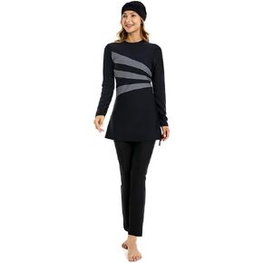 Muslim Swimsuit for Women Modest Swimwear Burkini Plus Size Long Sleeve Bathing Suit Islamic Swimming Suit