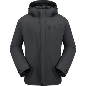 CAMEL CROWN Mens Winter Coat Waterproof Ski Jacket Hooded Windbreaker with Heat thermal Layer for Snow Rain Hiking Outdoor