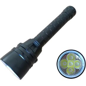 Professional Scuba Diving Flashlight 5PCS LED Powerful 4800 Lumen Underwater Photography 100M Submarine Light Battery and Charger Included