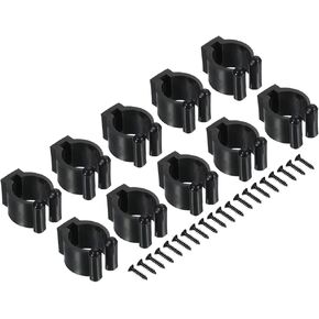 PATIKIL 23mm Dia Billiards Cue Locating Clip Holder, 10 Pack Plastic Snooker Clip for Fishing Rod Pool Cue Rack Storage, Black
