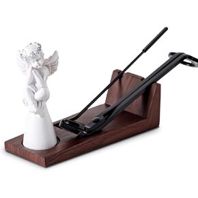 Candle Care Kit Angel Candle Snuffer,Candle Wick Trimmer,Candle Wick Dipper,Storage Tray Plate, Black Stainless Steel Candle Wick Cutter Trimmer and Candle Wick Dipper apagador de velas