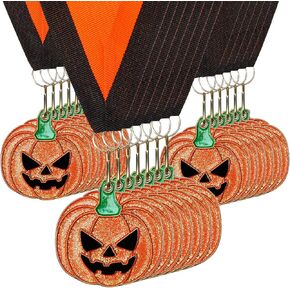 20 Pcs Halloween Pumpkin Medal 2'' Glitter Pumpkin Carving Medal Award with Neck Ribbon Winner Pumpkin Trophy Trick or Treat Participation Medal Halloween Costume Party Pumpkin Carving Contest