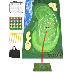 Golf Chipping Game Mat 71"X47", Battle Golf Game with 16 Sticky Balls, Chipping Mat Outdoor Indoor, Chip and Stick Golf Game for Adults Kids