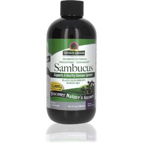 Nature's Answer Sambucus Black Elder Berry Extract Syrup in Plastic Bottle Alcohol-Free 8-Fluid Ounces | Daily Immune Support | Packed with Antioxidants | Family Friendly | Flue Season Defender