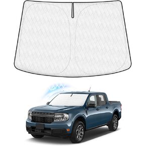 مظلة الشمس للزجاج الأمامي من KUST لملحقات Ford Maverick 2022-2024 نافذة ظلة الشمس واقي الشمس كتل قابلة للطي من الأشعة فوق البنفسجية تحافظ على برودة سيارتك