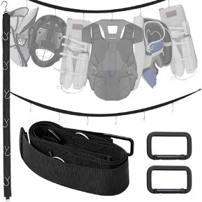 50 Inch Portable Hockey Gear Hanger Strap Vertical or Horizontal Drying Rack Hockey Equipment Drying Organizer Hockey Stuff Hanger Drying Rack with 2 Adjustable Hook Camping Outdoor