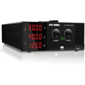 NICE-POWER DC Power Supply Variable 30V 60A, 1800W High Power Benchtop Power Supply with Encoder Adjustable Switching Voltage Regulator, Benchtop Laboratory Power Supply with Built-in Intelligent Fan