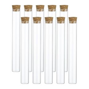 PATIKIL 20ml Test Tubes, 20pcs 5.91x0.79in Glass Clear Flat Bottom Test Tube Containers with Cork Stopper for Bead Party Candy Bath Salt Storage Scientific Experiment Plant Propagation