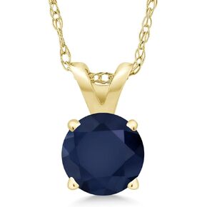 Gem Stone King 14K Yellow Gold Purple Amethyst Pendant Necklace For Women (0.45 Cttw, Gemstone Birthstone, Round 5MM With 18 Inch Chain)