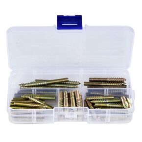 80Pcs M5 Dowel Screw Double Ended Screws Self-Tapping Threaded Bolts Hanger Bolts Studs